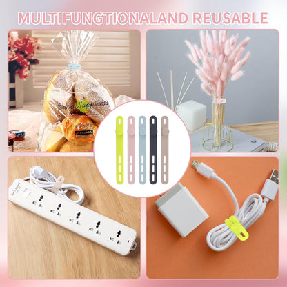 Oligei High Elasticity Cable Ties – Remote Work Desk Accessory for Color-Coded Charger Labels