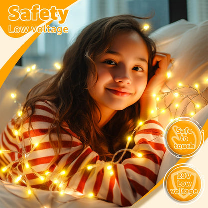 Ollny Plug in String Lights – Soft Warm White Bedroom Lighting for Relaxation, Meditation, and Cozy Evenings