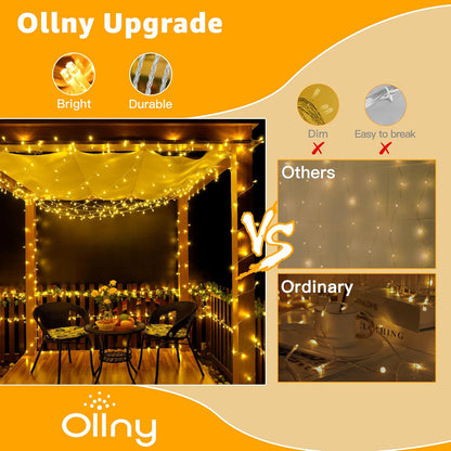 Ollny Plug in String Lights – Soft Warm White Bedroom Lighting for Relaxation, Meditation, and Cozy Evenings