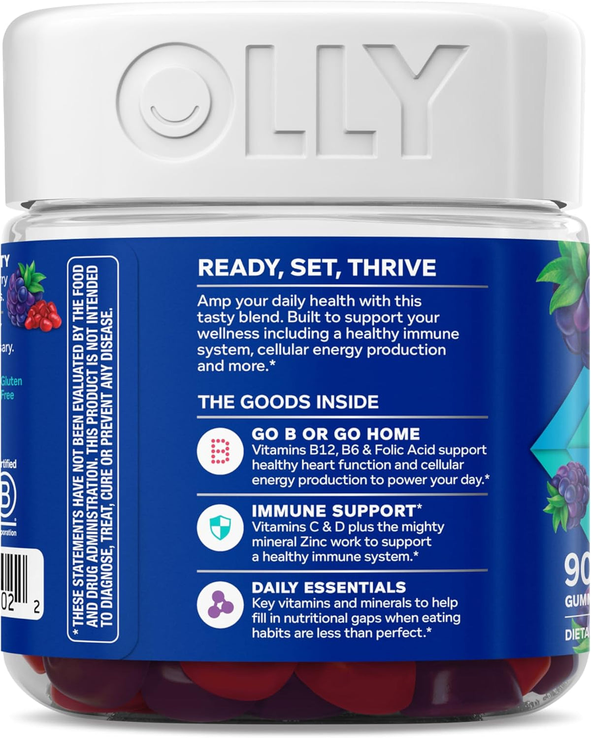 OLLY Men's Multivitamin Gummy – Clean-Label Men's Supplement, No Artificial Colors or Flavors
