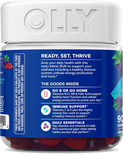 OLLY Men's Multivitamin Gummy – Clean-Label Men's Supplement, No Artificial Colors or Flavors