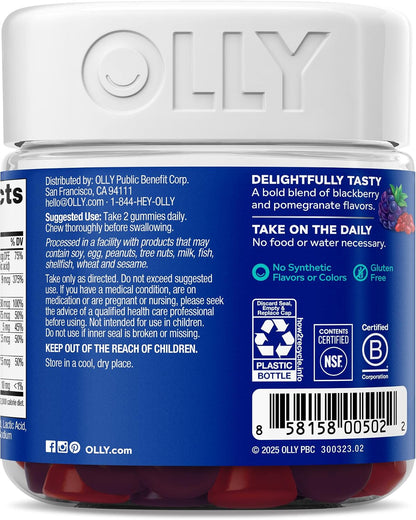 OLLY Men's Multivitamin Gummy – Clean-Label Men's Supplement, No Artificial Colors or Flavors