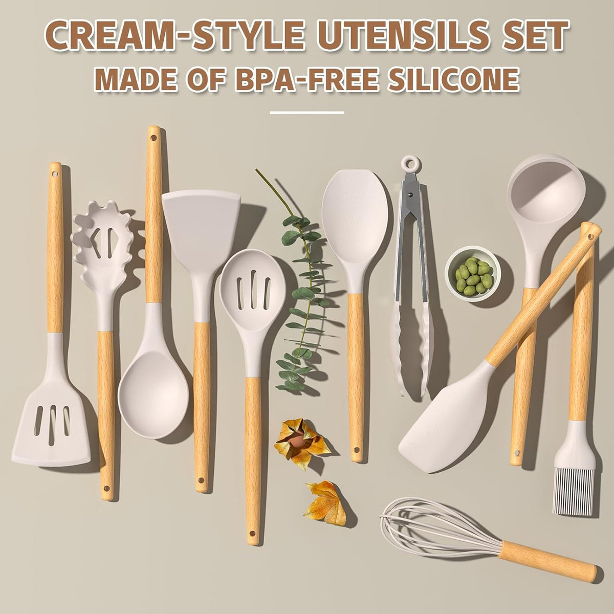 one-piece stainless steel core inside each utensil to prevent bending or deformation