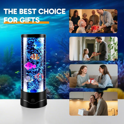 ONXE LED Fish Tank Table Lamp – Creative Housewarming Gift Idea, Calming Sensory Mood Light for Stress Relief and Bedroom Decor