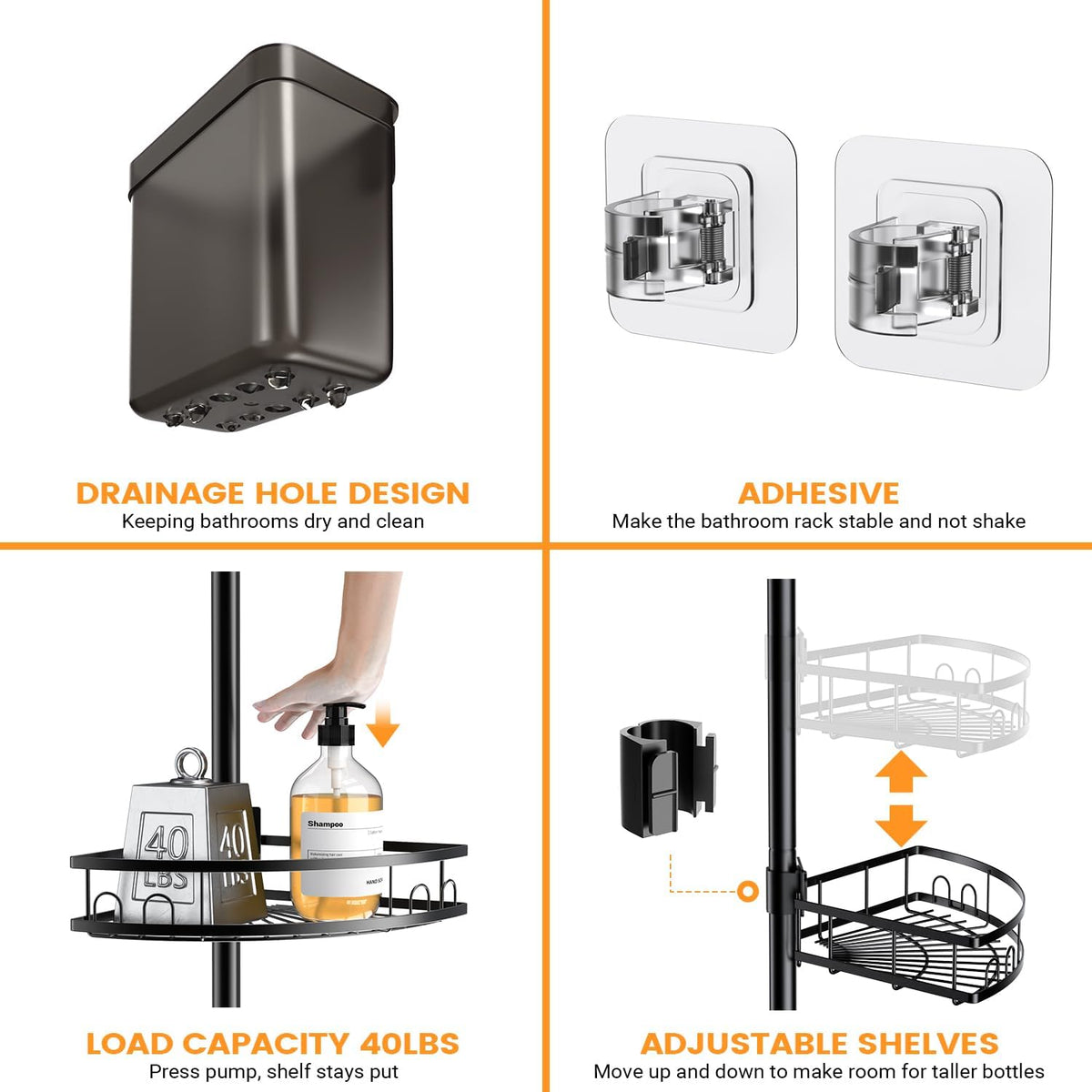 open-grid shelf design for fast water drainage and airflow