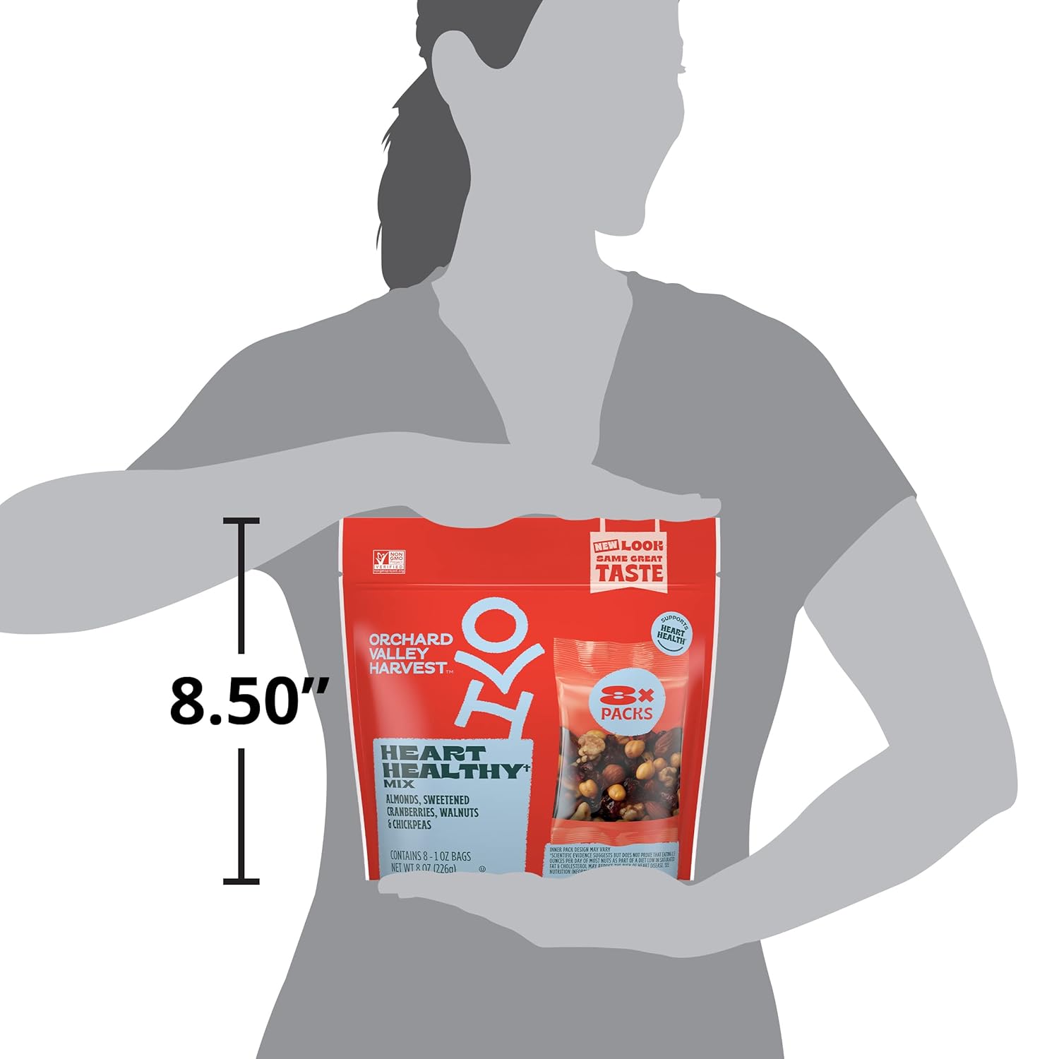 Orchard Valley Harvest Heart Healthy Blend, 1 Ounce Bags (Pack of 8) — Guilt-Free Afternoon Snack to Support Heart-Healthy Living