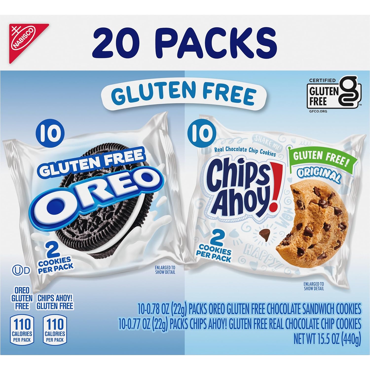 OREO & CHIPS AHOY! Gluten Free Cookies – Pre-Portioned Two-Cookie Packs for After-School Snacks and Lunchboxes