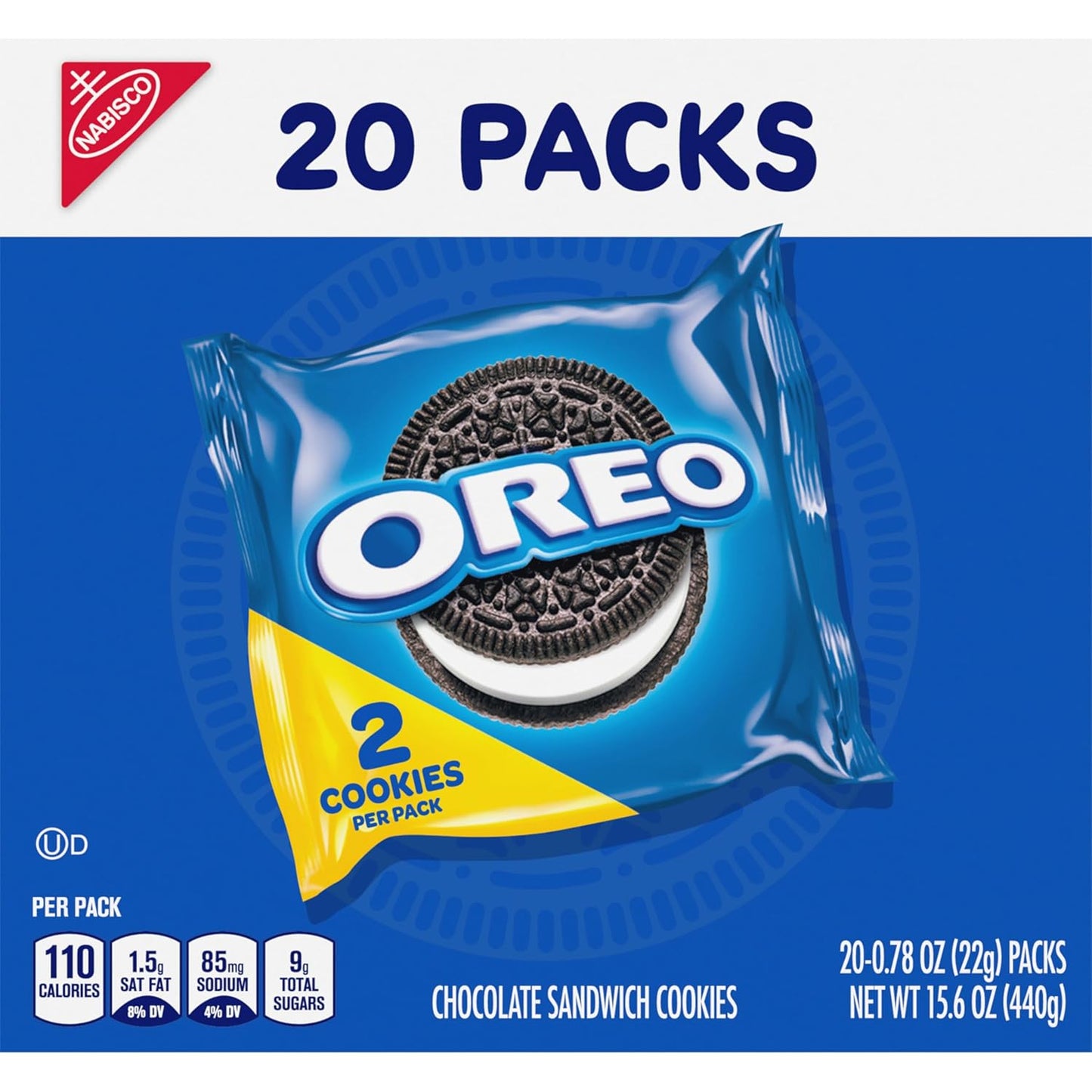 OREO Chocolate Creme Snack Packs – Durable Grab-and-Go Treats for Picnics and Outdoor Adventures, 20-Count Box