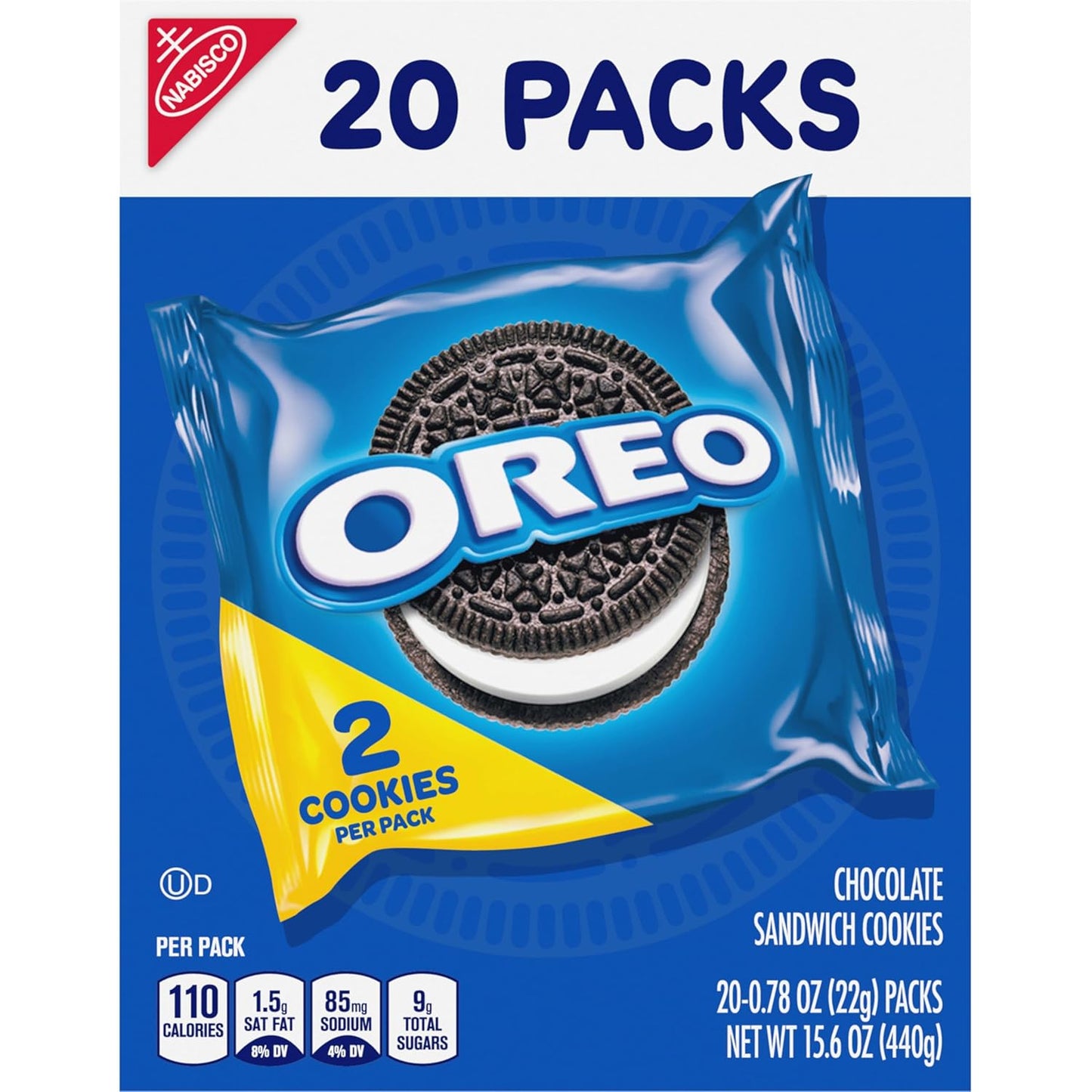OREO Chocolate Creme Snack Packs – Durable Grab-and-Go Treats for Picnics and Outdoor Adventures, 20-Count Box