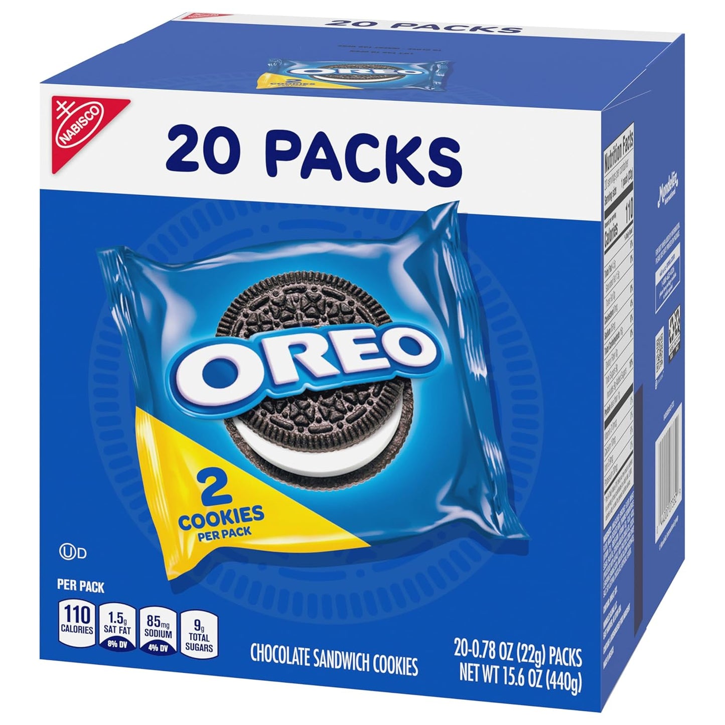OREO Chocolate Creme Snack Packs – Durable Grab-and-Go Treats for Picnics and Outdoor Adventures, 20-Count Box