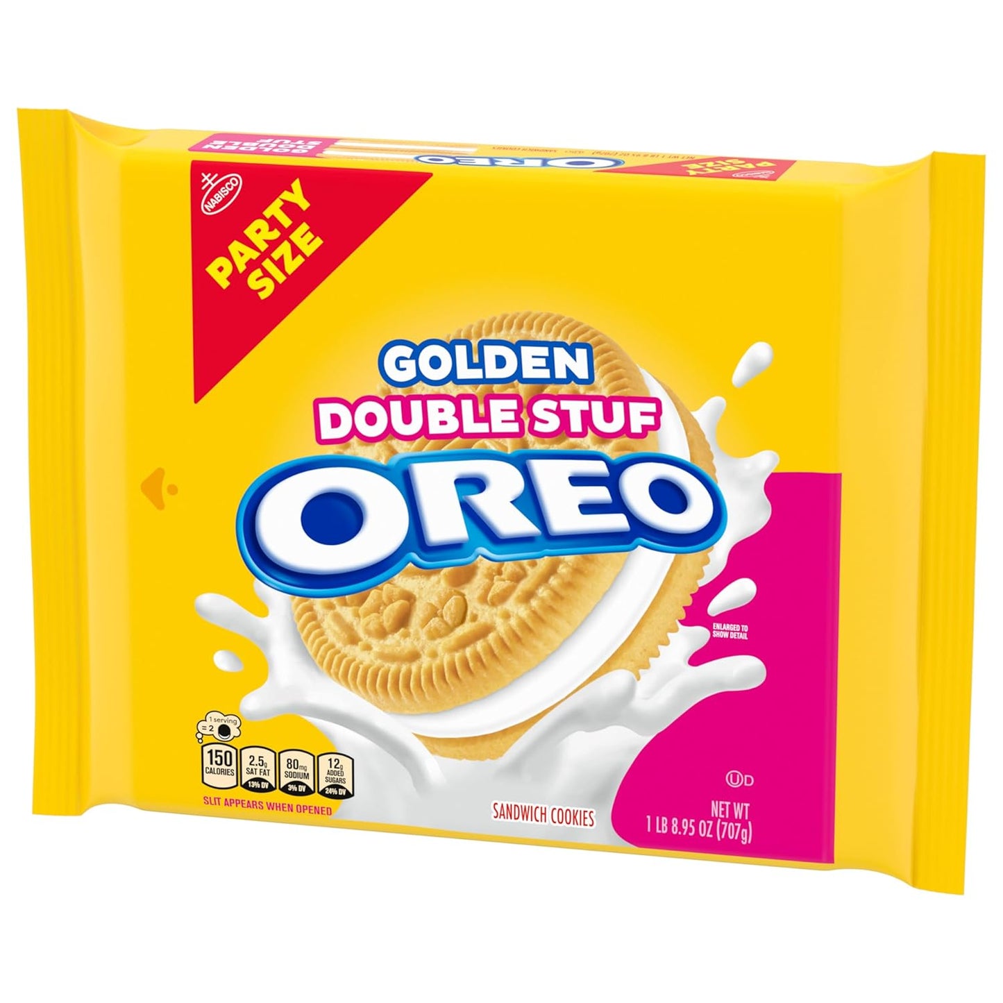 OREO Double Stuf Golden Sandwich Cookies for Backyard BBQ Dessert Table, Bulk Pouch 24.95 oz
