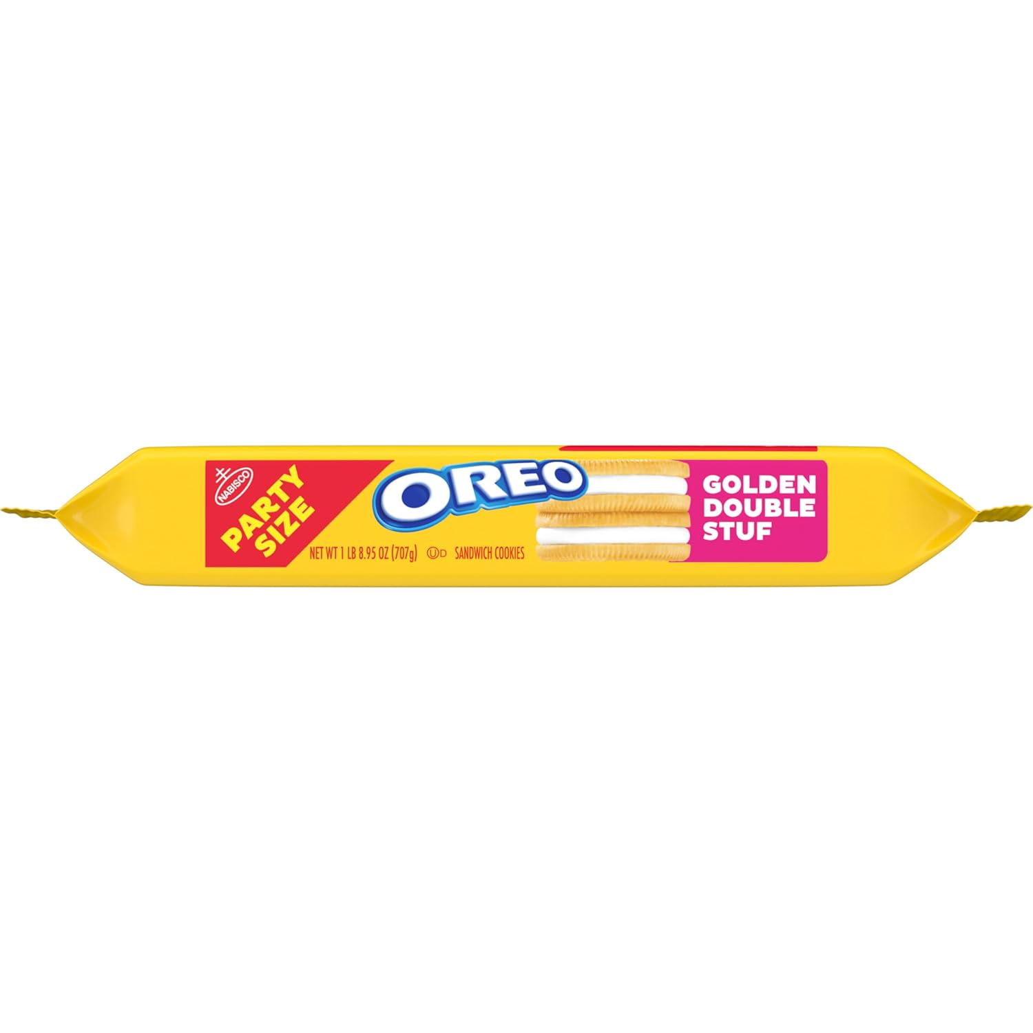 OREO Double Stuf Golden Sandwich Cookies for Backyard BBQ Dessert Table, Bulk Pouch 24.95 oz