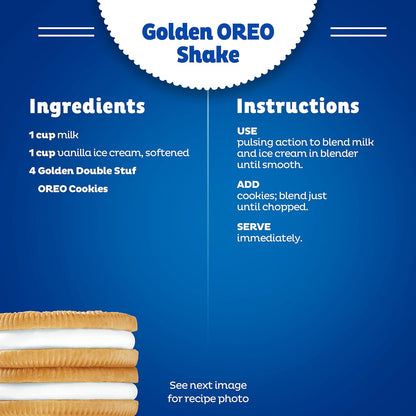 OREO Double Stuf Golden Sandwich Cookies for Backyard BBQ Dessert Table, Bulk Pouch 24.95 oz