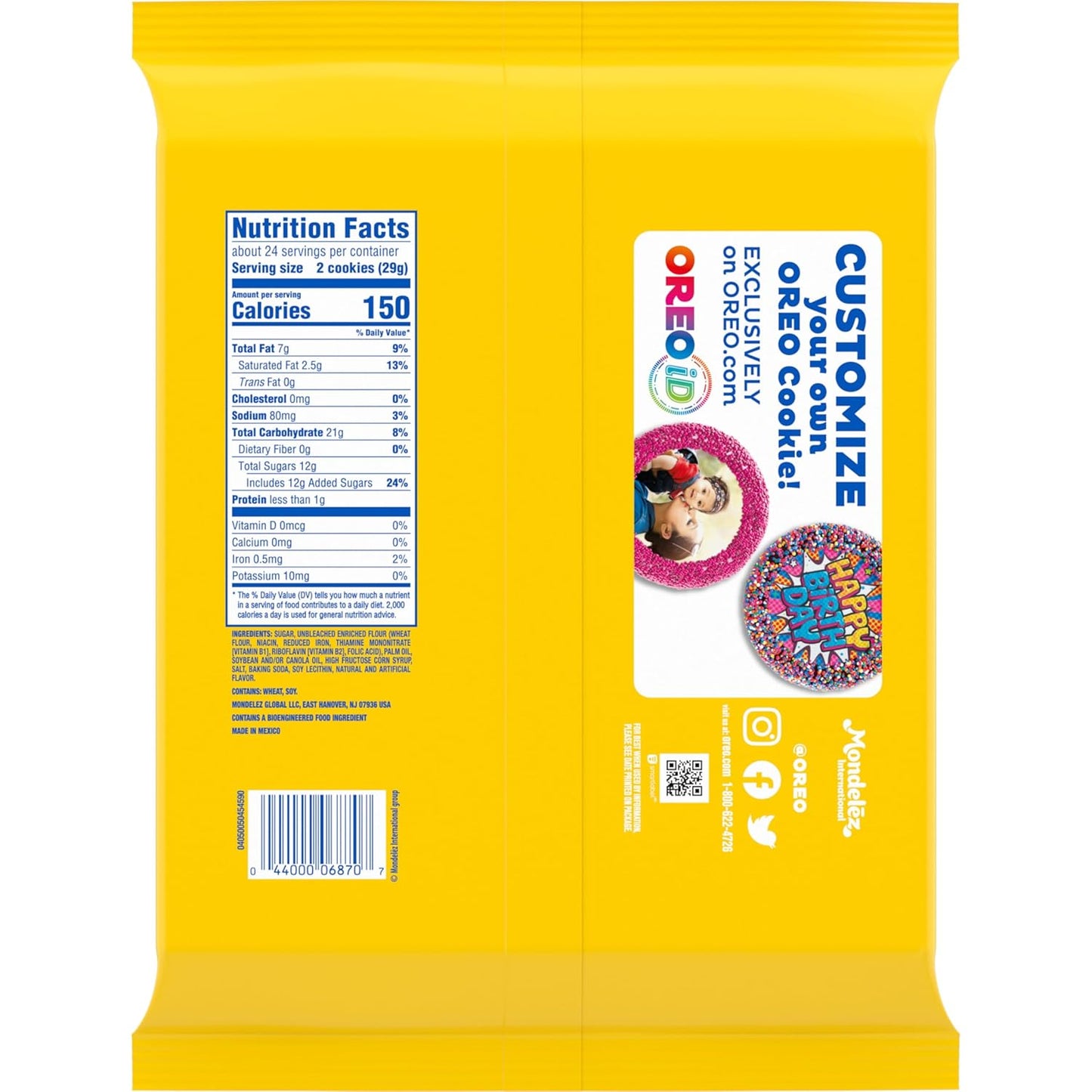 OREO Double Stuf Golden Sandwich Cookies for Backyard BBQ Dessert Table, Bulk Pouch 24.95 oz