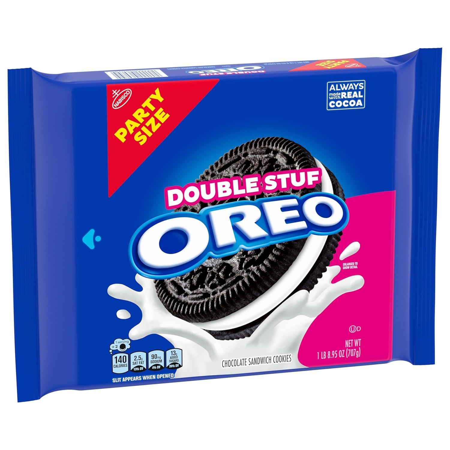 OREO Double Stuf Sandwich Cookies with Real Cocoa – On-the-Go Family Snack for Hiking Lunches, Beach Days, and Park Outings, 24.95 oz
