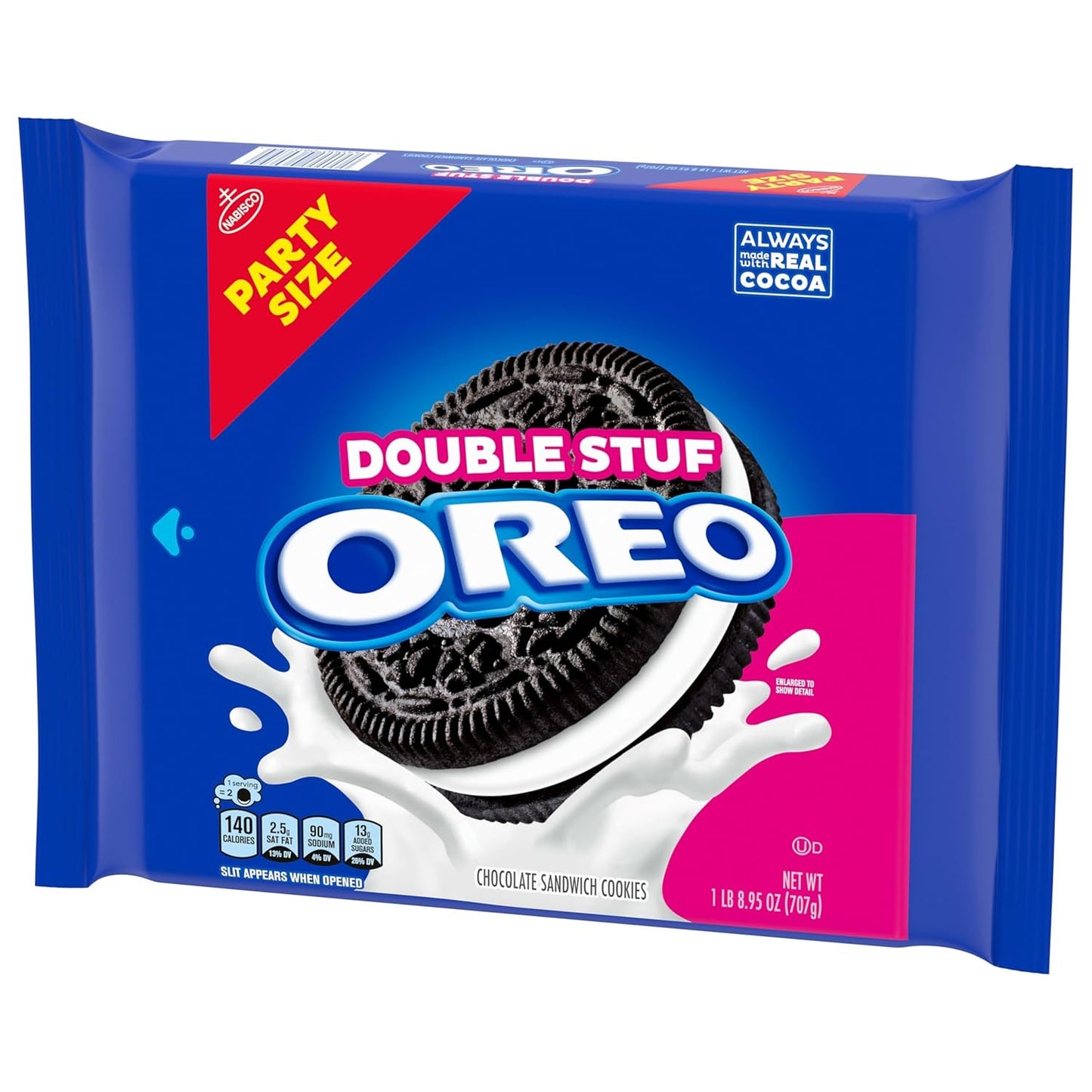 OREO Double Stuf Sandwich Cookies with Real Cocoa – On-the-Go Family Snack for Hiking Lunches, Beach Days, and Park Outings, 24.95 oz