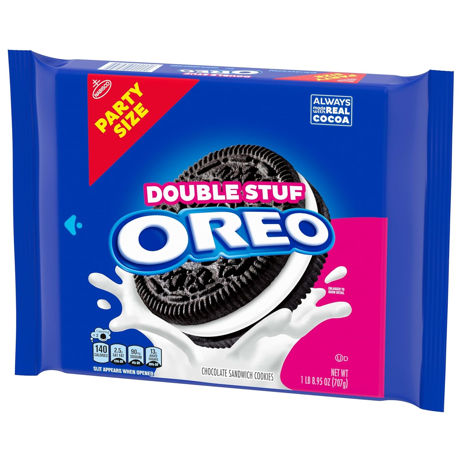 OREO Double Stuf Sandwich Cookies with Real Cocoa – On-the-Go Family Snack for Hiking Lunches, Beach Days, and Park Outings, 24.95 oz