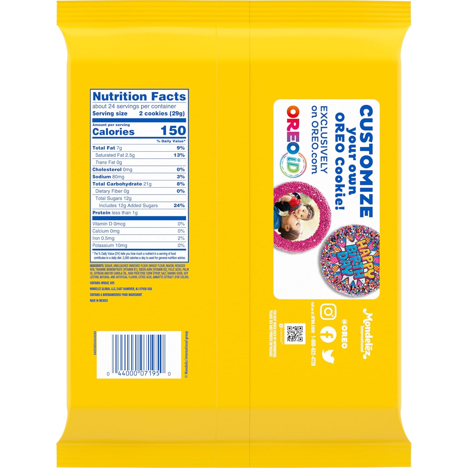 OREO Lemon Creme Sandwich Cookies – Patio and Backyard Party Snack, Citrus Creme Party Size 24.95 oz