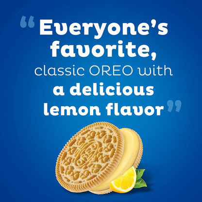 OREO Lemon Creme Sandwich Cookies – Patio and Backyard Party Snack, Citrus Creme Party Size 24.95 oz