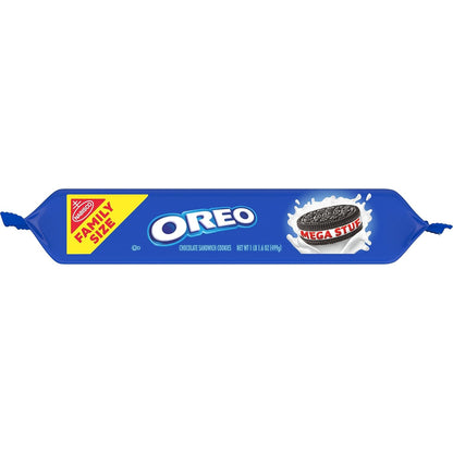 OREO Mega Stuf Chocolate Cookies – Bulk Road Trip Snack and Outdoor Adventure Treat, Resealable 17.6 oz Pack