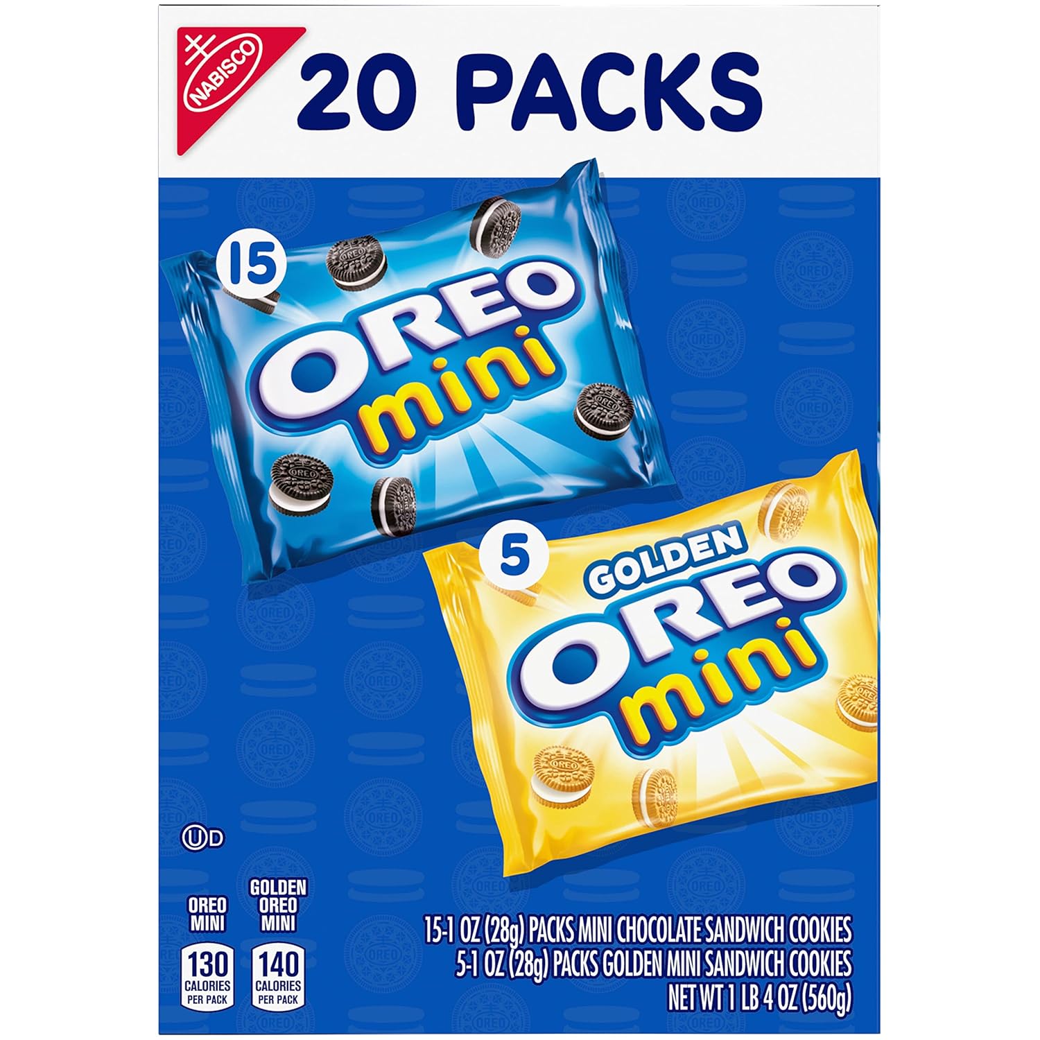 OREO Mini Mix Sandwich Cookies Variety Pack for Home Office Afternoon Pick Me Up, 20 Pre Portioned Bags