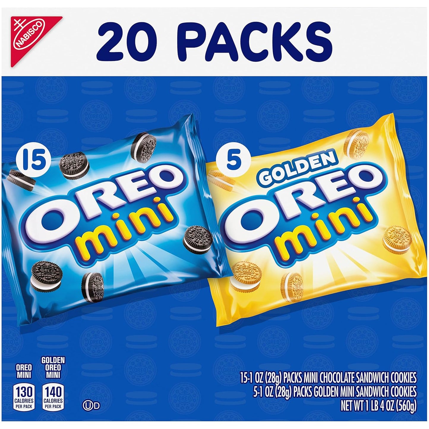 OREO Mini Mix Sandwich Cookies Variety Pack for Home Office Afternoon Pick Me Up, 20 Pre Portioned Bags