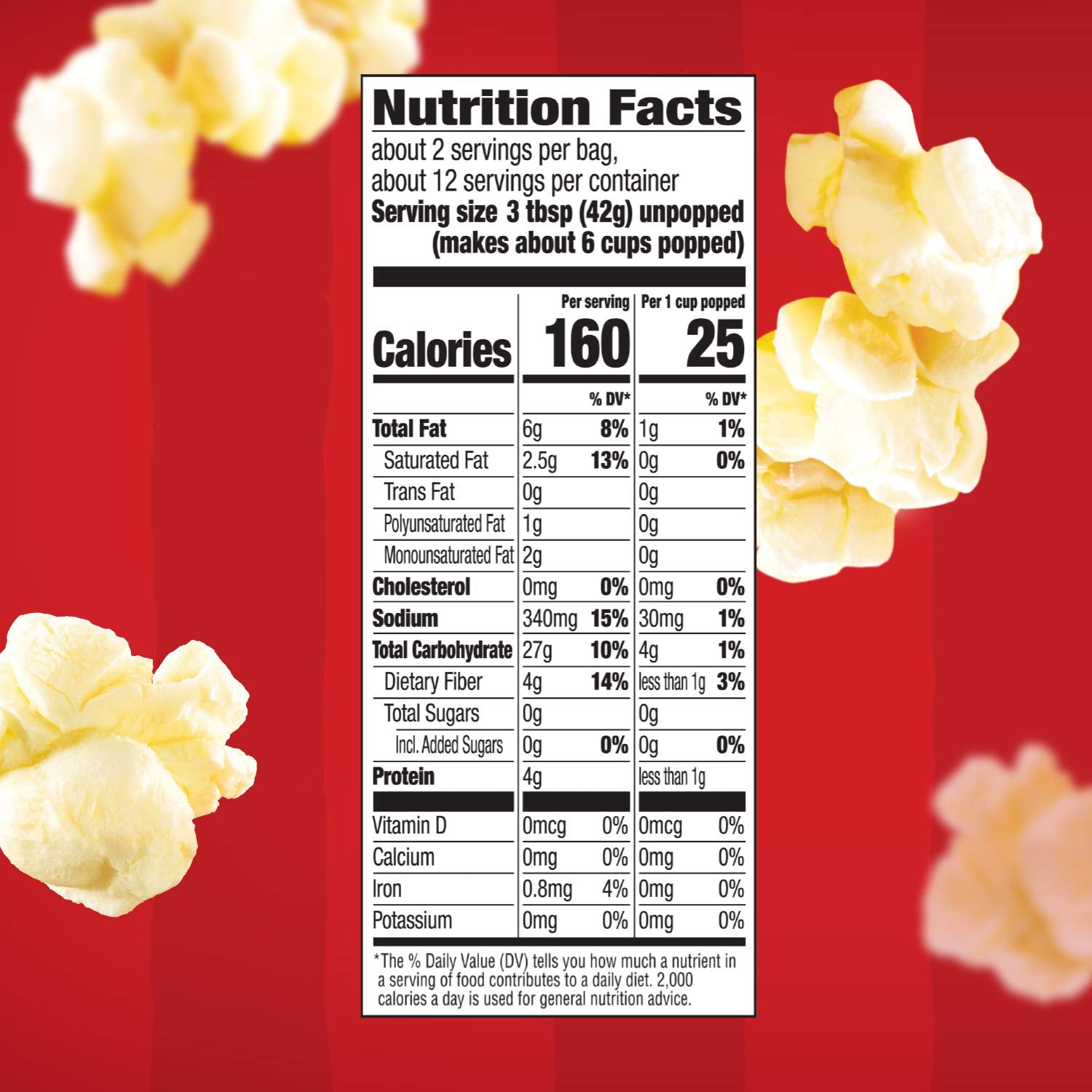Orville Redenbacher's Light Butter Popcorn 6 Individual Bags – Portion Controlled Snack for Dorm Room Focus and Library Study Lounges