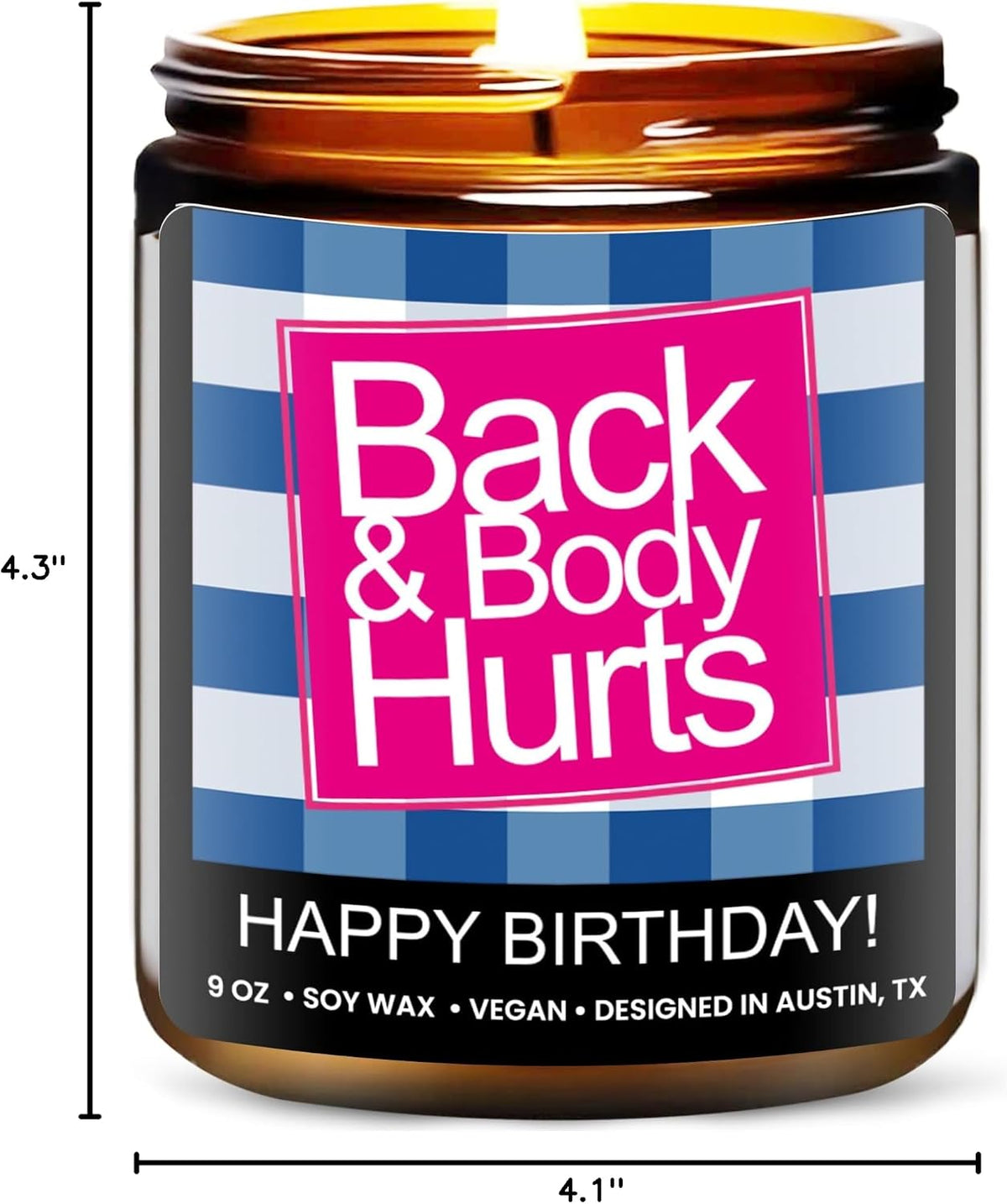 OurSmile Back & Body Hurts Candle – Wood Wick Soy Candle for Mindful Moments and Nightly Unwind