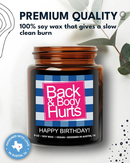 OurSmile Back & Body Hurts Candle – Wood Wick Soy Candle for Mindful Moments and Nightly Unwind