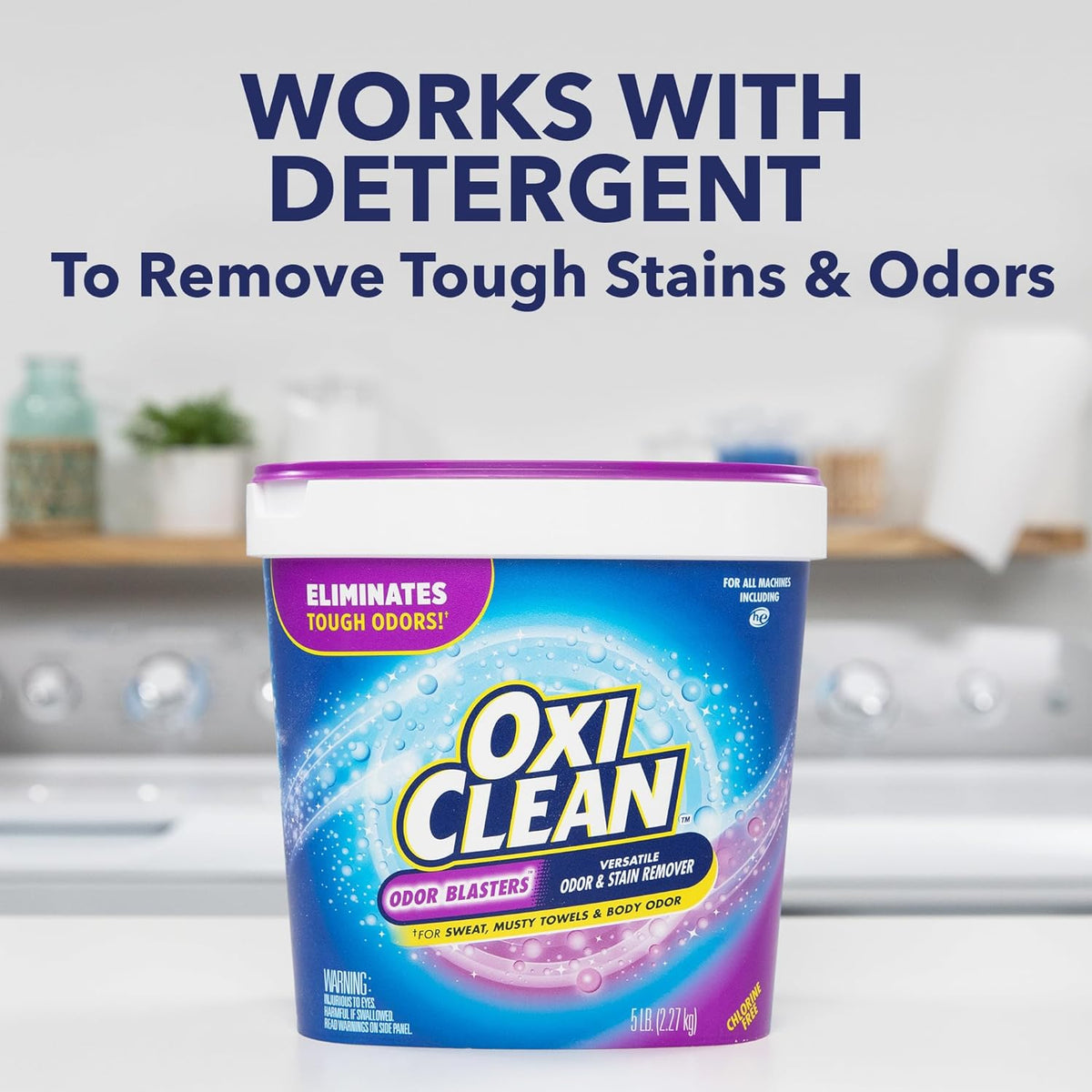 OxiClean Odor Blasters Oxygen Stain Fighter, 5 lb – Restorative Laundry Soak for Musty Towels, Yoga Clothes, and Post-Workout Recovery Wear