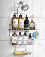 [Brand] Simple Shower Organizer for Less-Is-More Homes, No-Drill Aluminum Caddy in Black