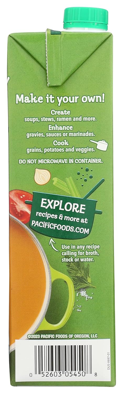 Pacific Foods Organic Low Sodium Vegetable Broth – Multi-Use Broth That Replaces Oil, Butter, and Stock