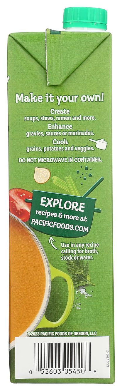 Pacific Foods Organic Low Sodium Vegetable Broth – Multi-Use Broth That Replaces Oil, Butter, and Stock