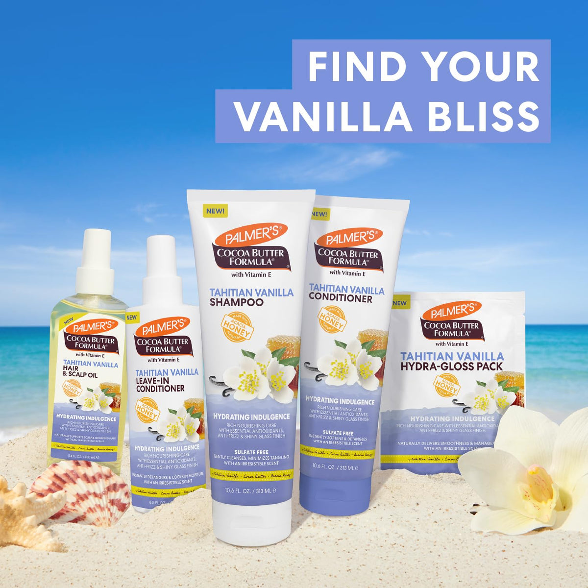 Palmer's Cocoa Butter Formula Tahitian Vanilla Leave-In Conditioner Spray – Time-Saving Heat Protectant for Fast Morning Styling at Home Office