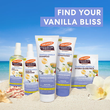 Palmer's Cocoa Butter Formula Tahitian Vanilla Leave-In Conditioner Spray – Time-Saving Heat Protectant for Fast Morning Styling at Home Office