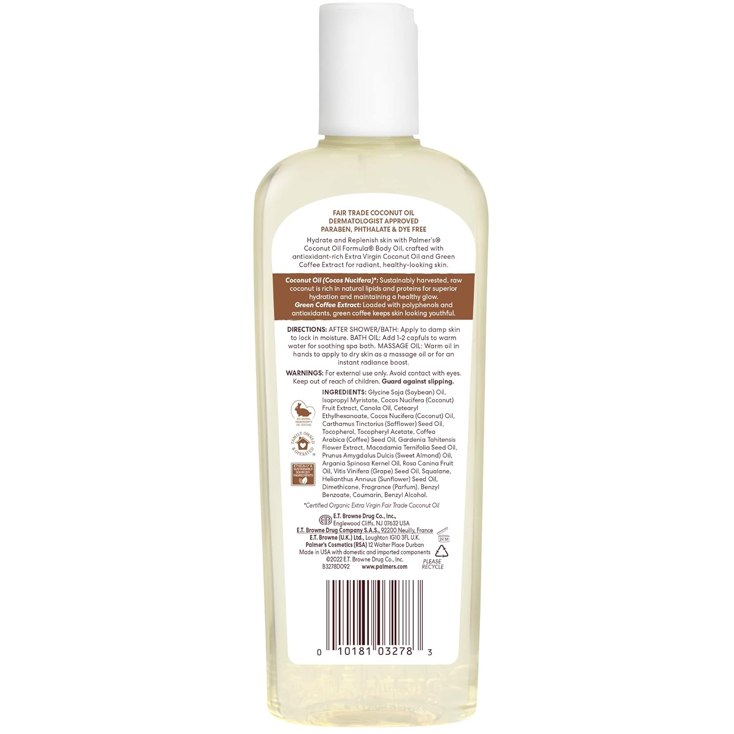 Palmer's Coconut Oil Body Oil Spray – Daily Wellbeing Moisturizer for Dull Skin, Tahitian Monoi Infusion