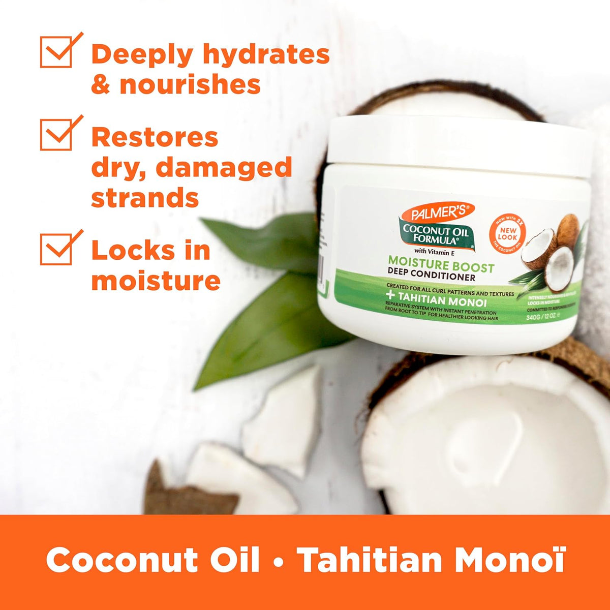 Palmer's Coconut Oil Formula Conditioner — Cruelty-Free, Dye-Free Moisture Treatment for Worried Parents, 12 Fl Oz