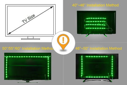 PANGTON VILLA Minimalist TV LED Strip – Single-USB Power, Double-Sided Adhesive, Zero Clutter Install