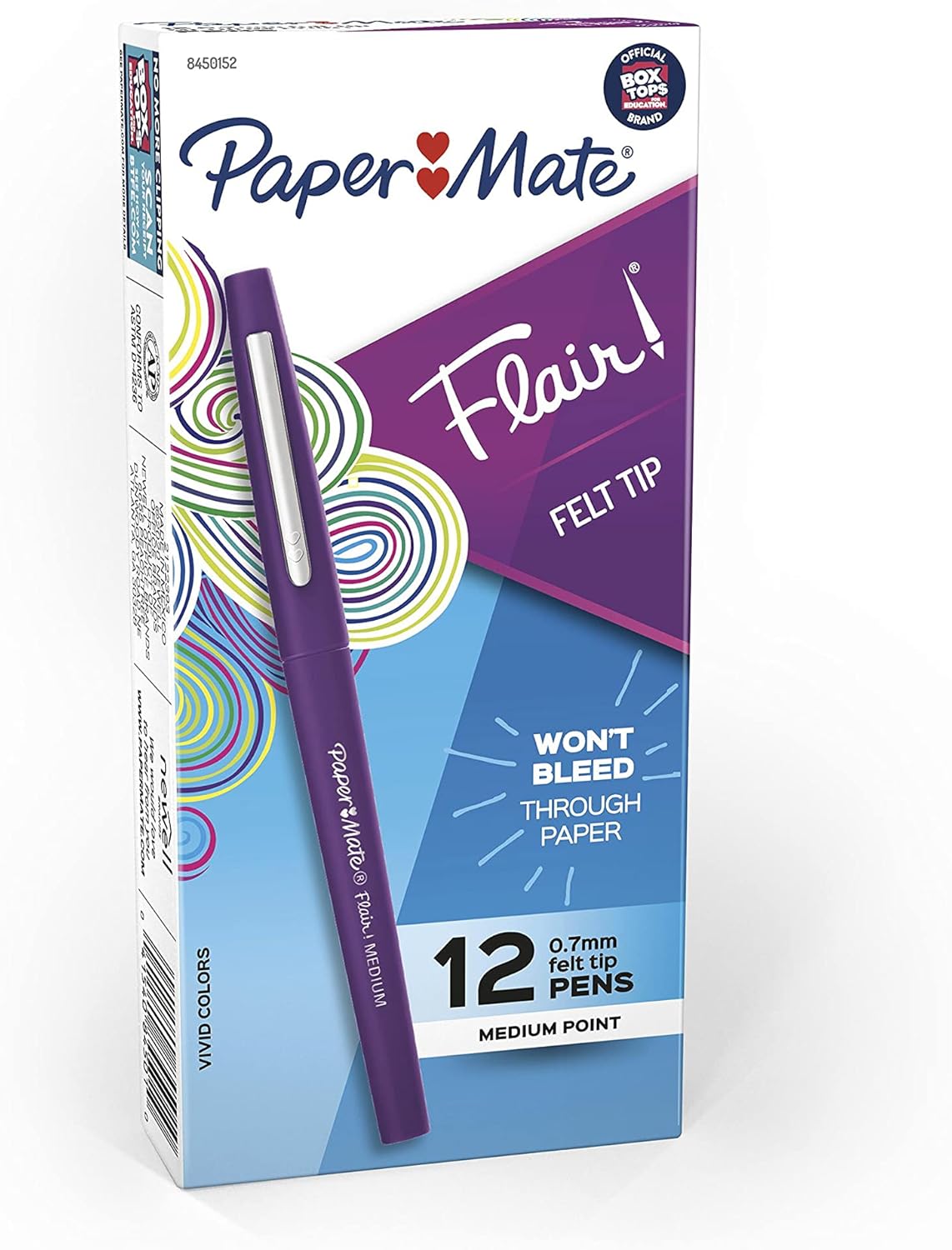 Paper Mate Flair Felt Tip Pens in Vivid Purple – 0.7mm Quick-Dry Medium Point for Desk Workflow and Planners