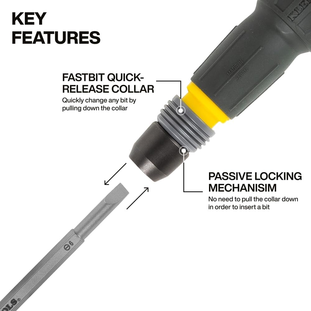passive locking mechanism that engages on bit insertion without pulling the collar