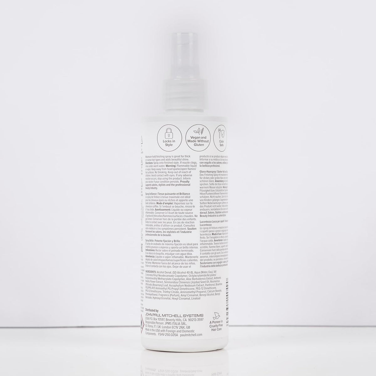 Paul Mitchell Freeze and Shine Super Hairspray – Clean Beauty Hold Spray for Bedside Vanity, Paraben-Free and Color-Safe Formula
