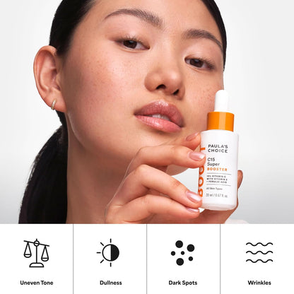 Paula's Choice BOOST C15 Super Booster Fragrance-Free Vitamin C Serum – Elegant Valentine's Day Skincare Gift for a Sensitive-Skin Loved One