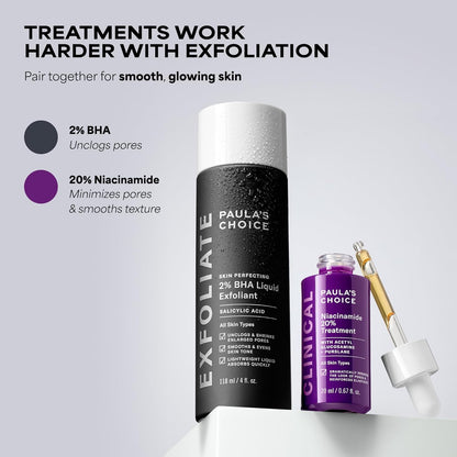 Paula's Choice CLINICAL 20% Niacinamide Concentrated Serum – High-End Vitamin B3 Elixir for Visible Pore Correction and Luminous Tone