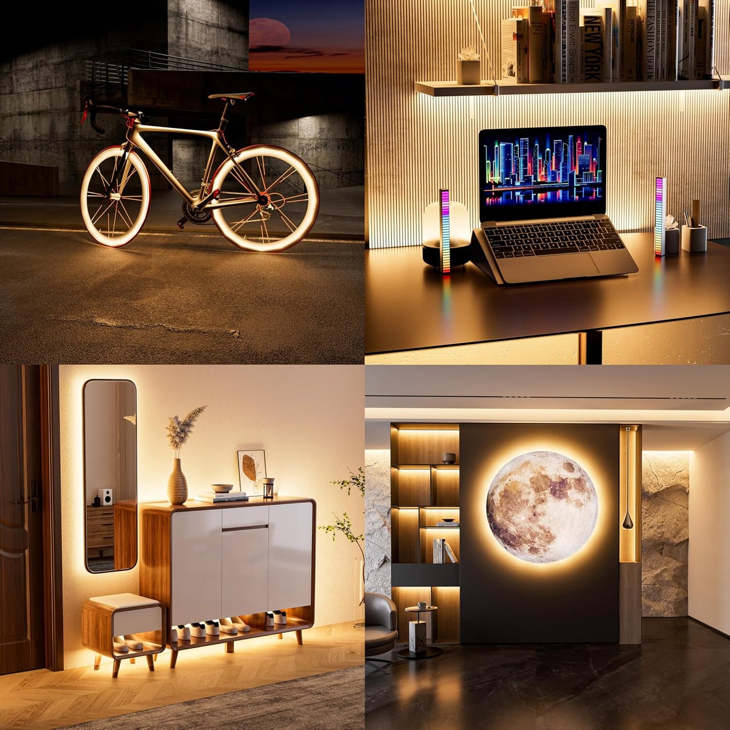 PAUTIX 5V Dotless LED Strip Light – Touch Dimmer Desk Under-Shelf Lighting for Focus, Study Nooks, and Late-Night Workflows