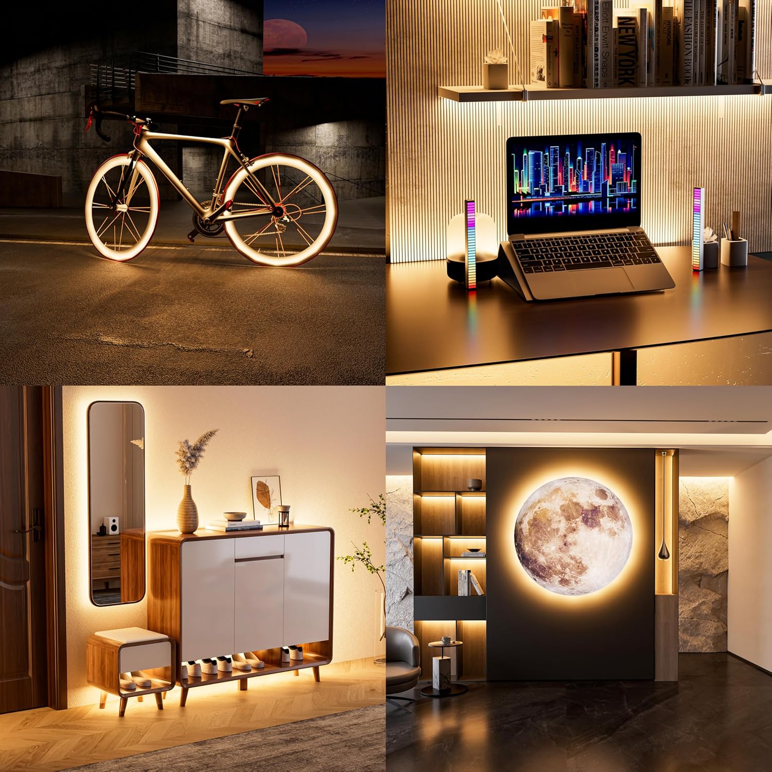 PAUTIX 5V Dotless LED Strip Light – Touch Dimmer Desk Under-Shelf Lighting for Focus, Study Nooks, and Late-Night Workflows