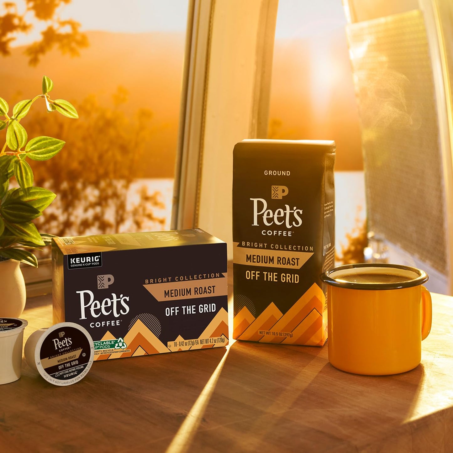 Peet's Coffee Off the Grid Medium Roast – Calming Drip Coffee Ritual with Milk Chocolate and Almond Butter Notes