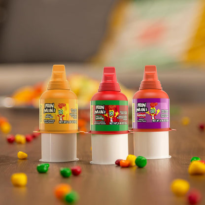 Pelon Pelo Rico Mini Squeeze Candy – Travel-Friendly Snack for Beach Days and Park Outings, Mess-Free 0.45 oz Bottles, Pack of 18