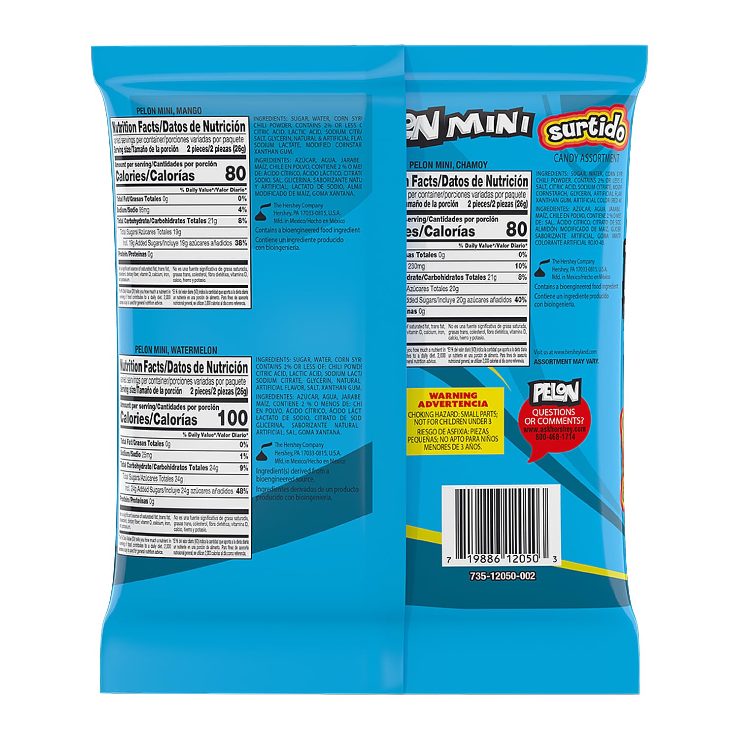 Pelon Pelo Rico Mini Squeeze Candy – Travel-Friendly Snack for Beach Days and Park Outings, Mess-Free 0.45 oz Bottles, Pack of 18
