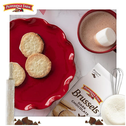Pepperidge Farm Brussels Dark Chocolate Cookies – Streamlined Dark Chocolate Cookie for the Intentional Home, Effortless Addition to Morning Coffee