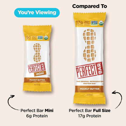 Perfect Bar Mini Peanut Butter Protein Bar – Outdoor Excursion Snack for Trails and Campsites, Refrigerated Fresh Bars